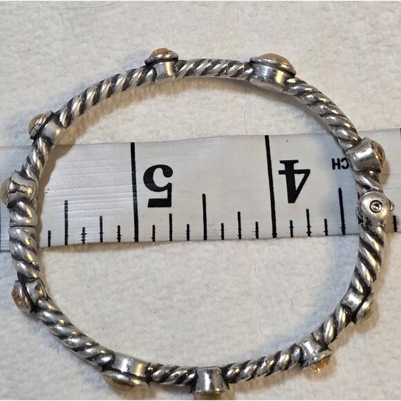 Brighton Monte Carlo Mixed Metals Golden Crystal Hinged Bracelet - Picture 4 of 9